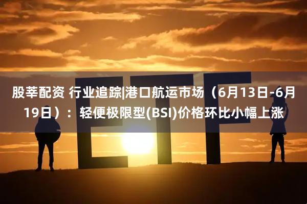股莘配资 行业追踪|港口航运市场（6月13日-6月19日）：轻便极限型(BSI)价格环比小幅上涨